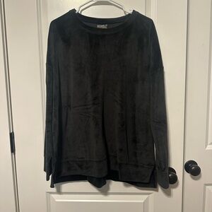 32 Degrees Women’s Black Velvet Crewneck Sweater size XXL